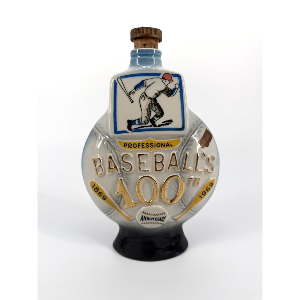 Jim Beam Whiskey Decanter Professional Baseballs 100th Anniversary 1869-1969